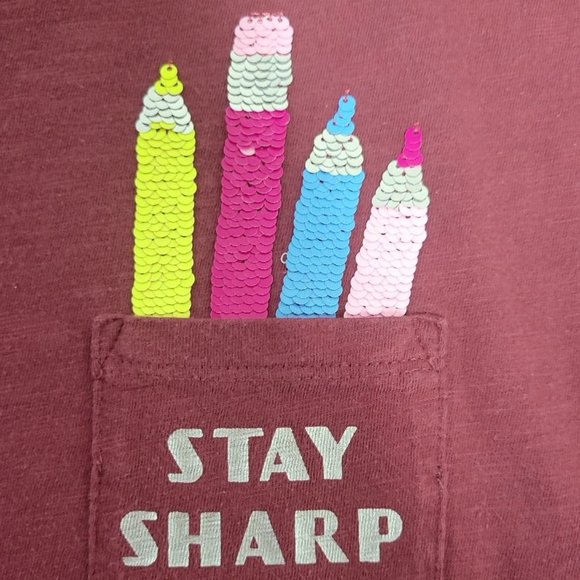 ❤2/$12❤ Girls GAP Kids XXL Cotton Cropped Tee with Flippy Sequins (Red)- EUC - Picture 4 of 7